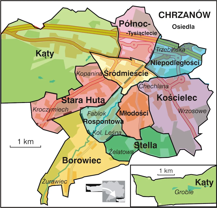 mapa osiedli Chrzanów